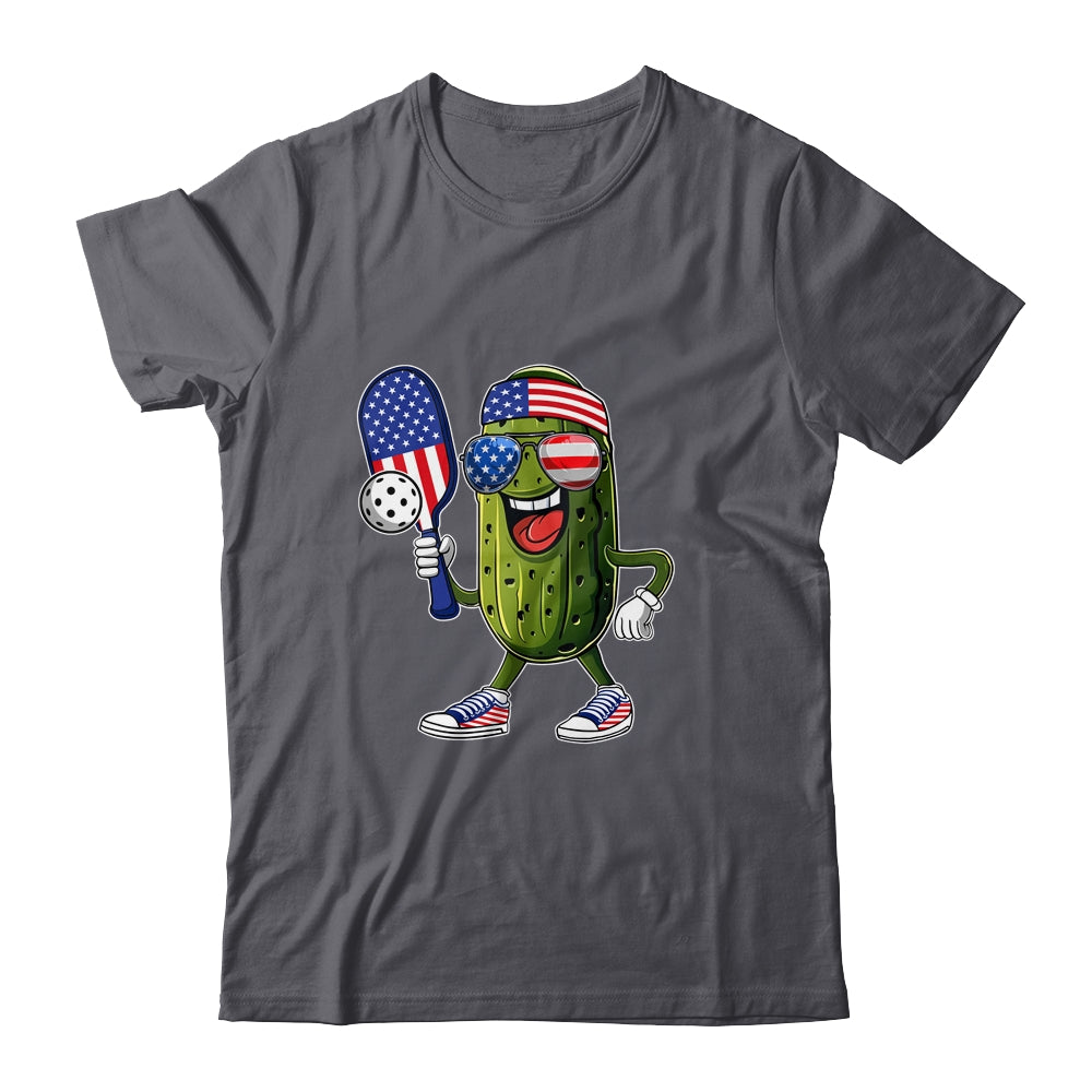 Funny Patriotic Pickle Playing Pickleball Paddle 4th Of July Shirt & Tank Top | siriusteestore