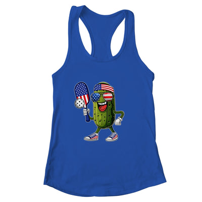 Funny Patriotic Pickle Playing Pickleball Paddle 4th Of July Shirt & Tank Top | siriusteestore