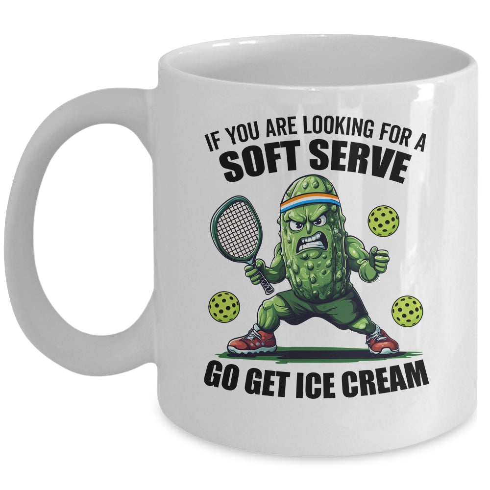 Funny Pickleball Playing Pickle Tennis Soft Serve Ice Cream Mug | siriusteestore