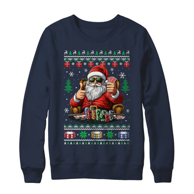 Funny Playing Poker Santa Poker Player Ugly Christmas Men Shirt & Sweatshirt | siriusteestore
