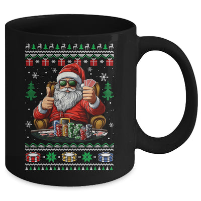 Funny Playing Poker Santa Poker Player Ugly Christmas Men Mug | siriusteestore