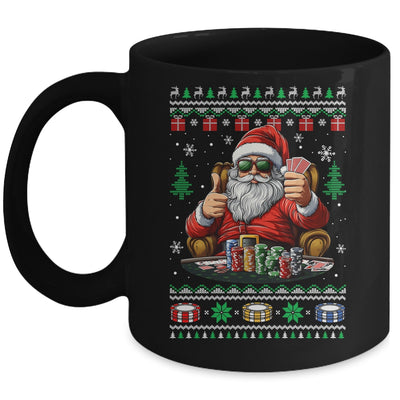 Funny Playing Poker Santa Poker Player Ugly Christmas Men Mug | siriusteestore