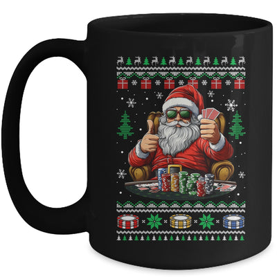 Funny Playing Poker Santa Poker Player Ugly Christmas Men Mug | siriusteestore