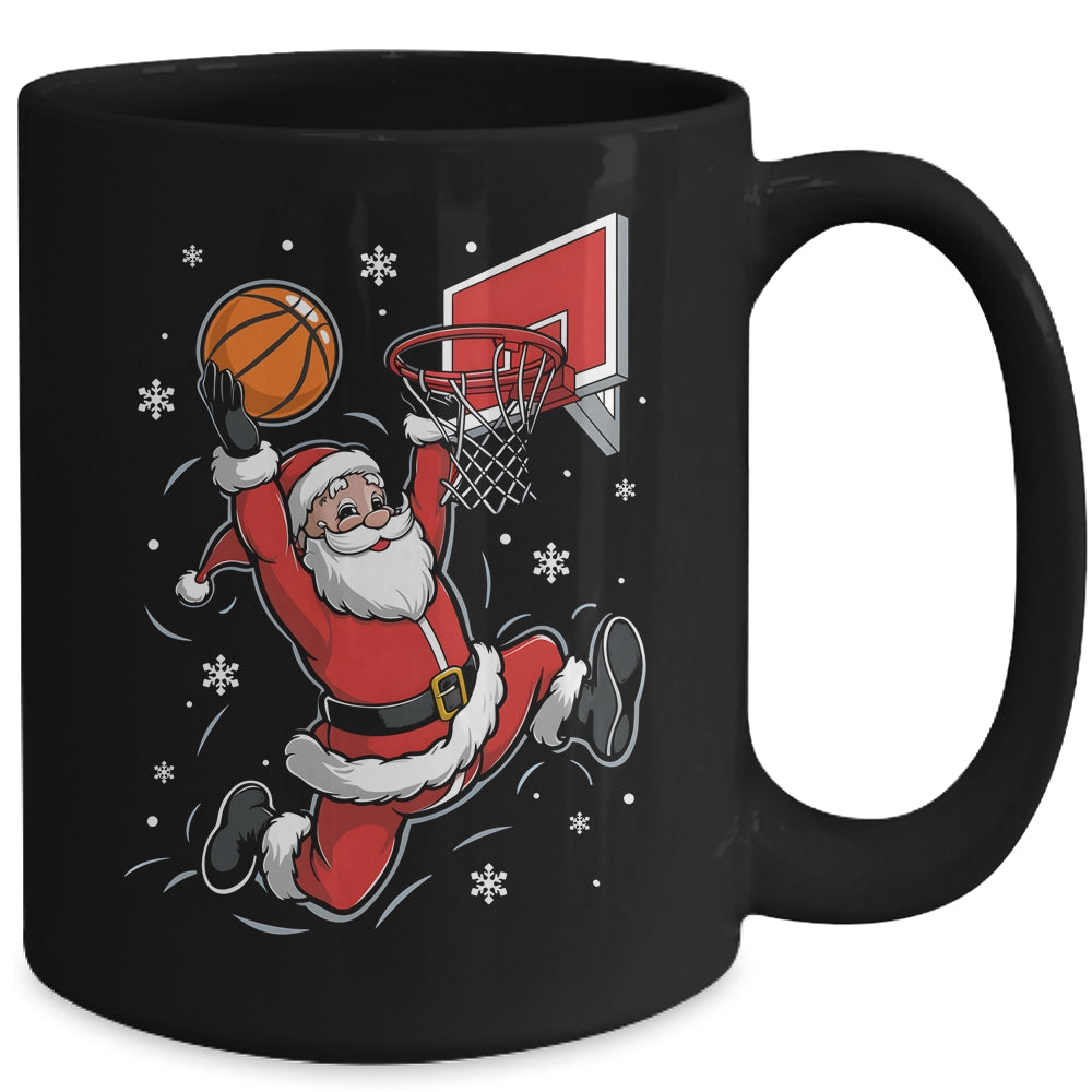 Funny Santa Claus Playing Basketball Merry Christmas Boys Mug | siriusteestore