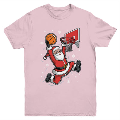 Funny Santa Claus Playing Basketball Merry Christmas Boys Youth Shirt | siriusteestore