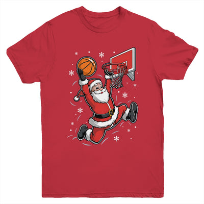Funny Santa Claus Playing Basketball Merry Christmas Boys Youth Shirt | siriusteestore