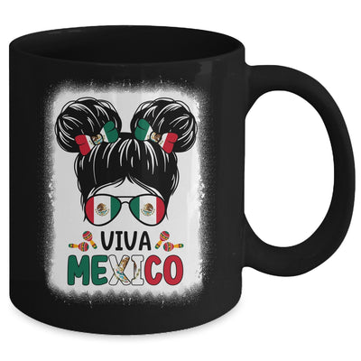 Funny Viva Mexico Mexican Independence Messy Bun Hair Kids Mug | siriusteestore