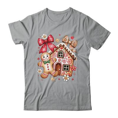 Gingerbread Christmas Bow Christmas House Retro Cookie Xmas Shirt & Sweatshirt | siriusteestore