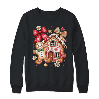 Gingerbread Christmas Bow Christmas House Retro Cookie Xmas Shirt & Sweatshirt | siriusteestore