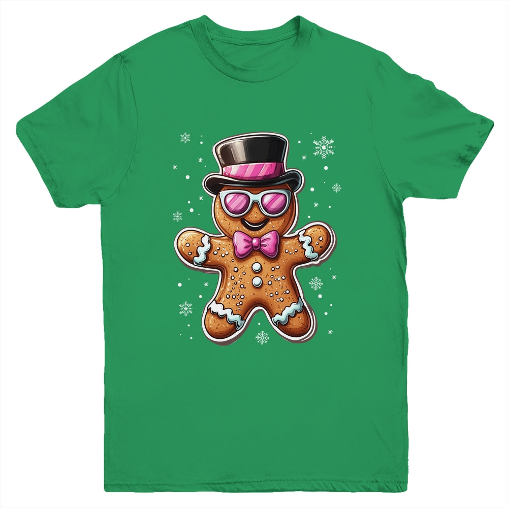 Gingerbread Cookie Christmas Pink Coquette Xmas Boy Girls Youth Shirt | siriusteestore