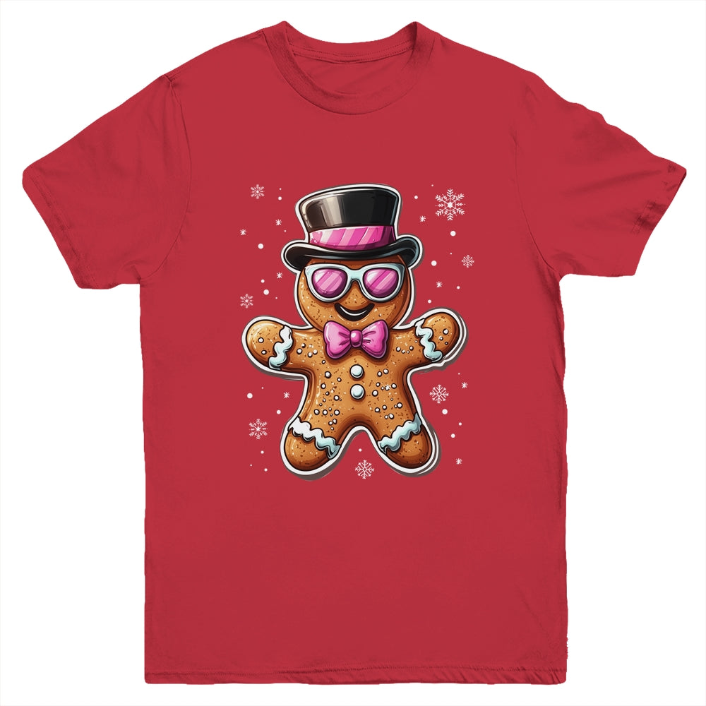Gingerbread Cookie Christmas Pink Coquette Xmas Boy Girls Youth Shirt | siriusteestore