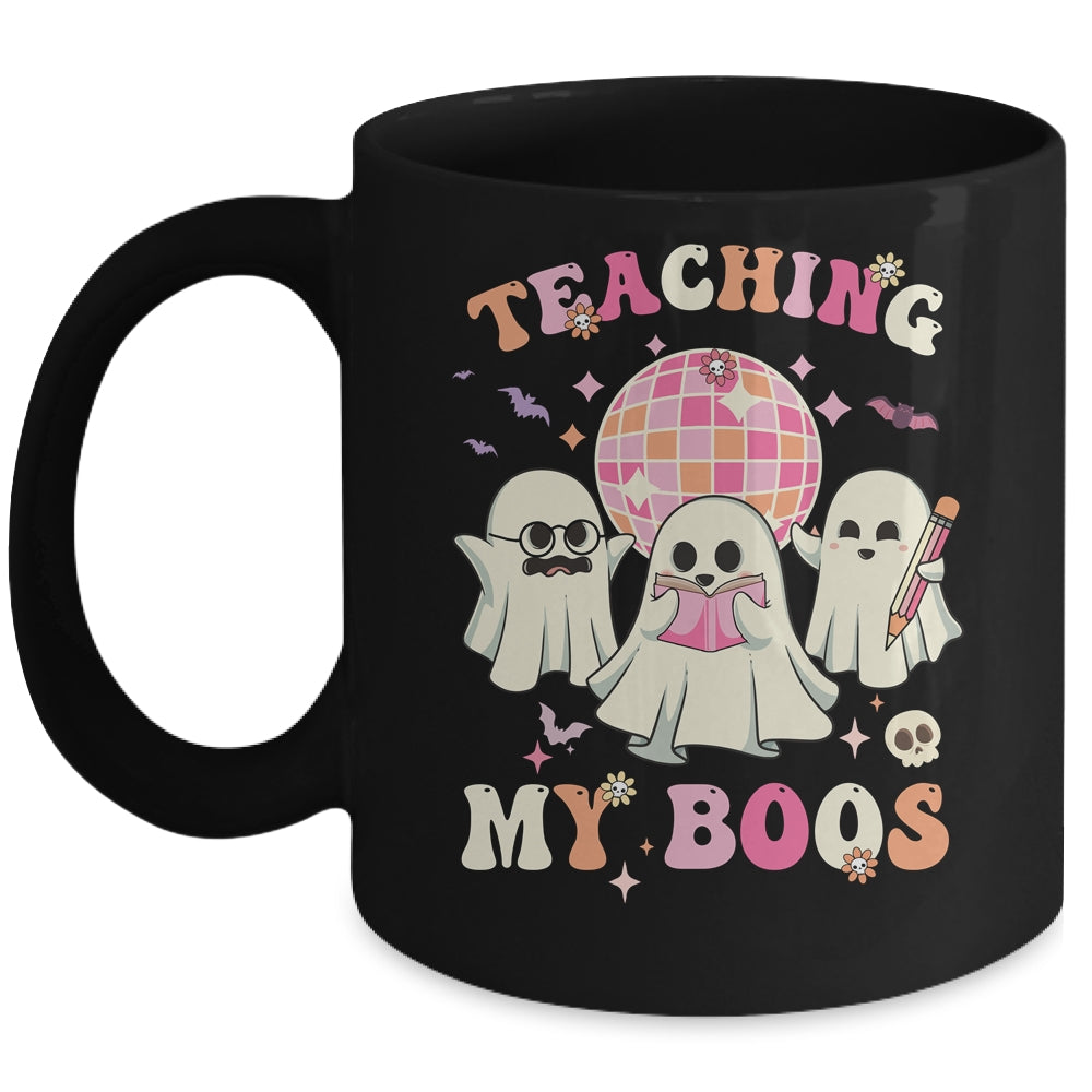 Groovy Teaching My Boos Crew Funny Ghost Halloween Teacher Mug | siriusteestore
