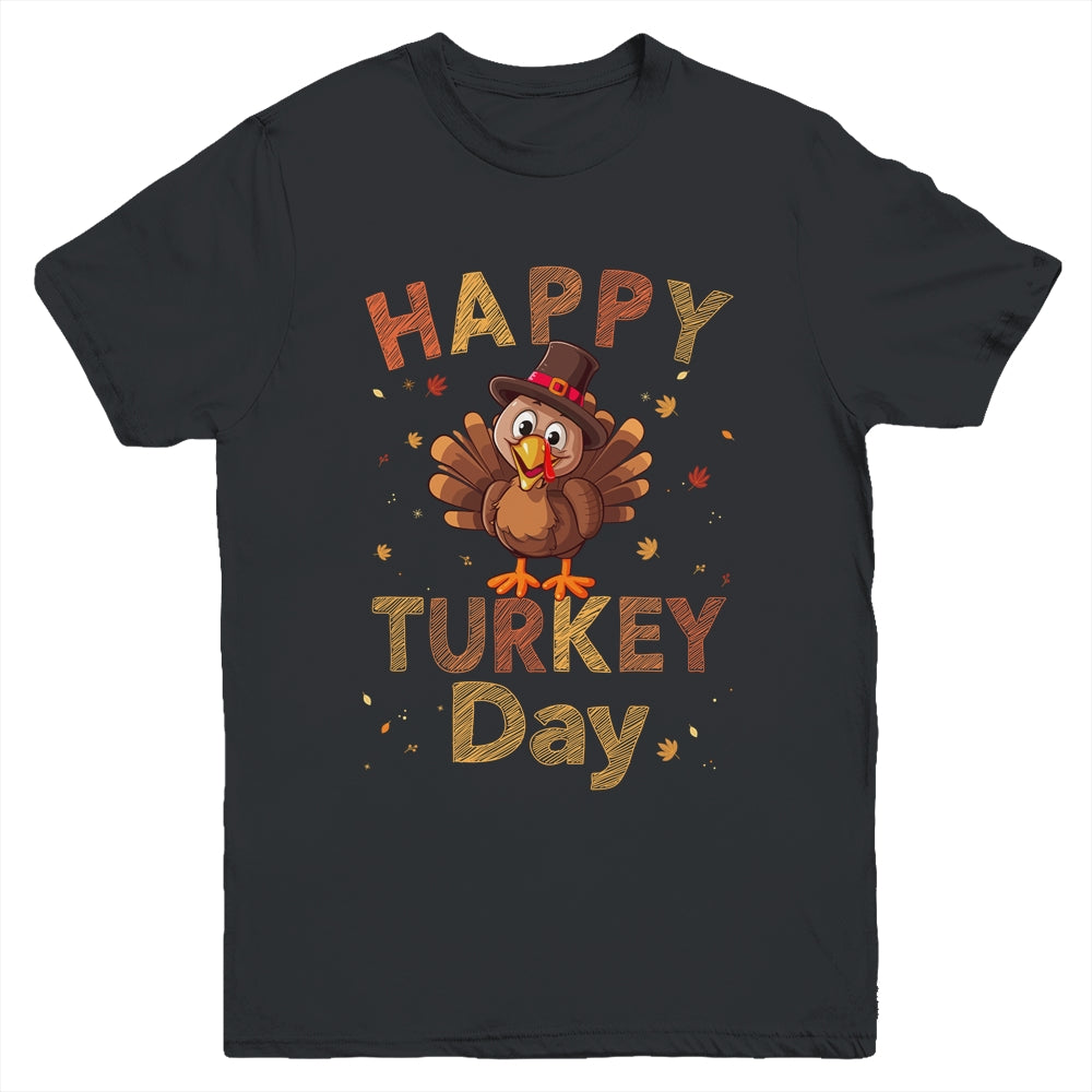 Happy Turkey Day 2023 Autumn Fall Thanksgiving Family Kids Youth Shirt | siriusteestore