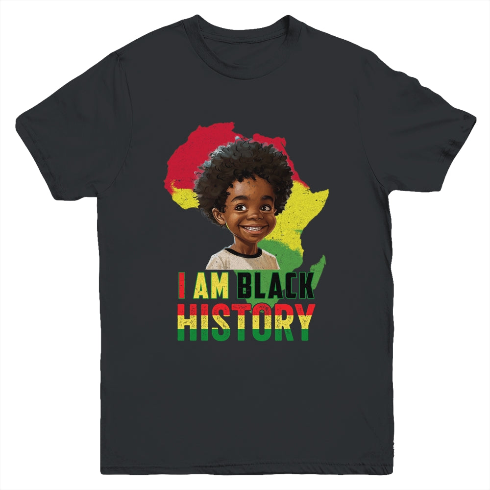 I Am Black History Afro Boy Little Melanin Prince Kids Youth Shirt | siriusteestore