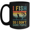 I Fish So I Don't Choke People Funny Fishing For Men Retro Mug | siriusteestore