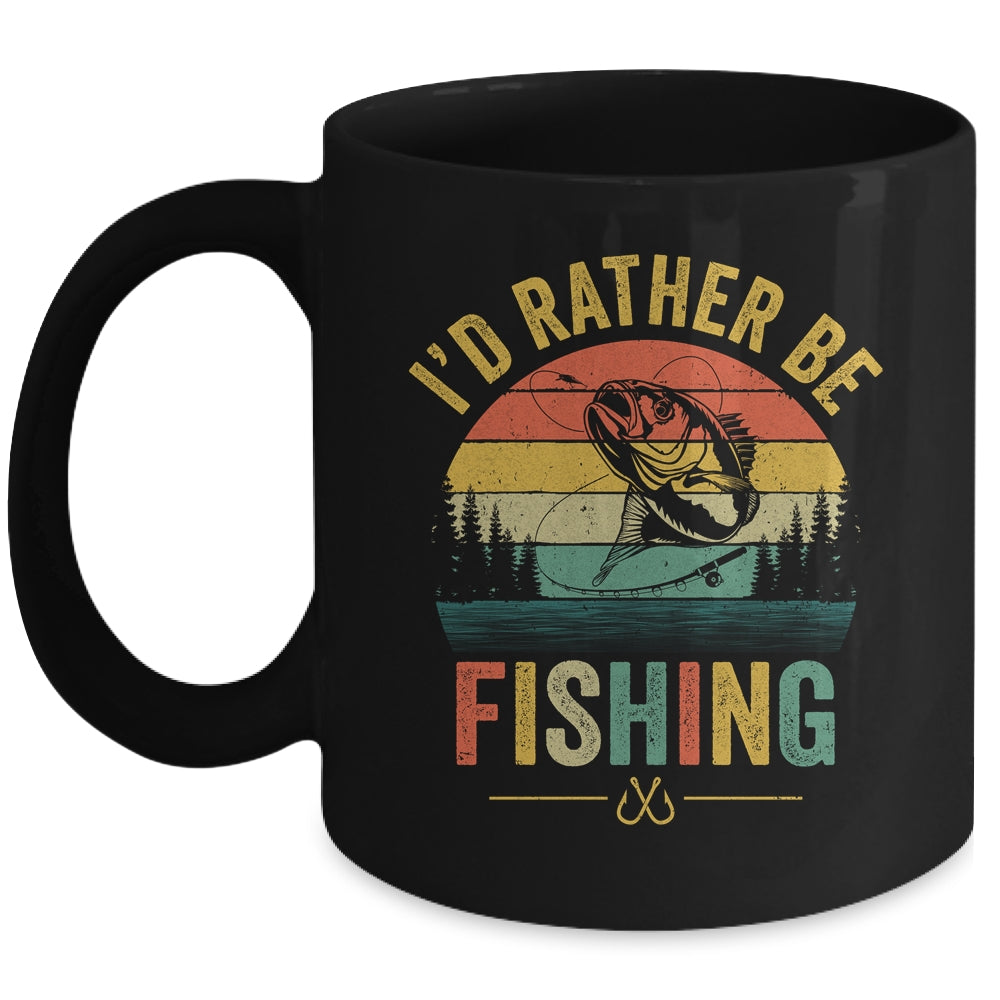 I'd Rather Be Fishing Funny Fisherman Fishing Design For Men Mug | siriusteestore