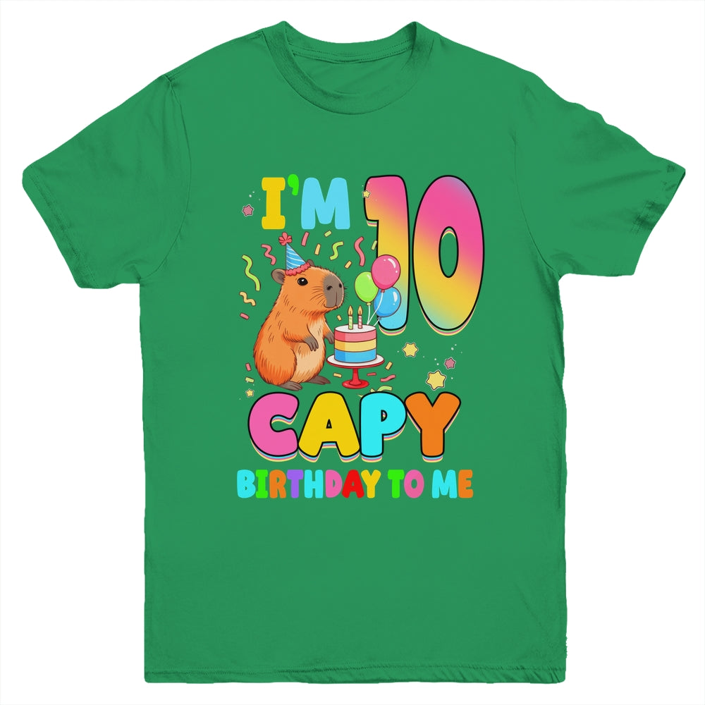 I'm 10 Years Old Capy Birthday To Me 10th Birthday Capybara Youth Shirt | siriusteestore