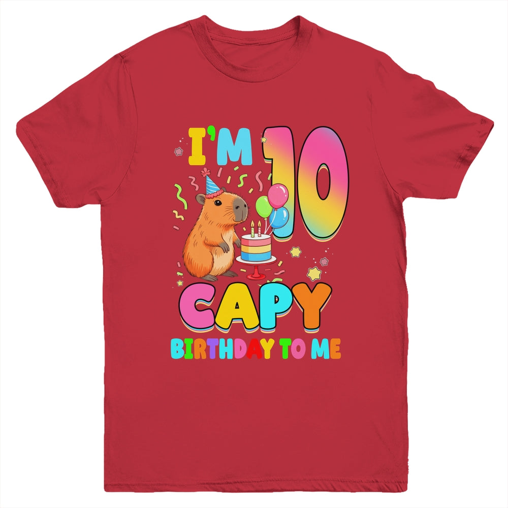I'm 10 Years Old Capy Birthday To Me 10th Birthday Capybara Youth Shirt | siriusteestore