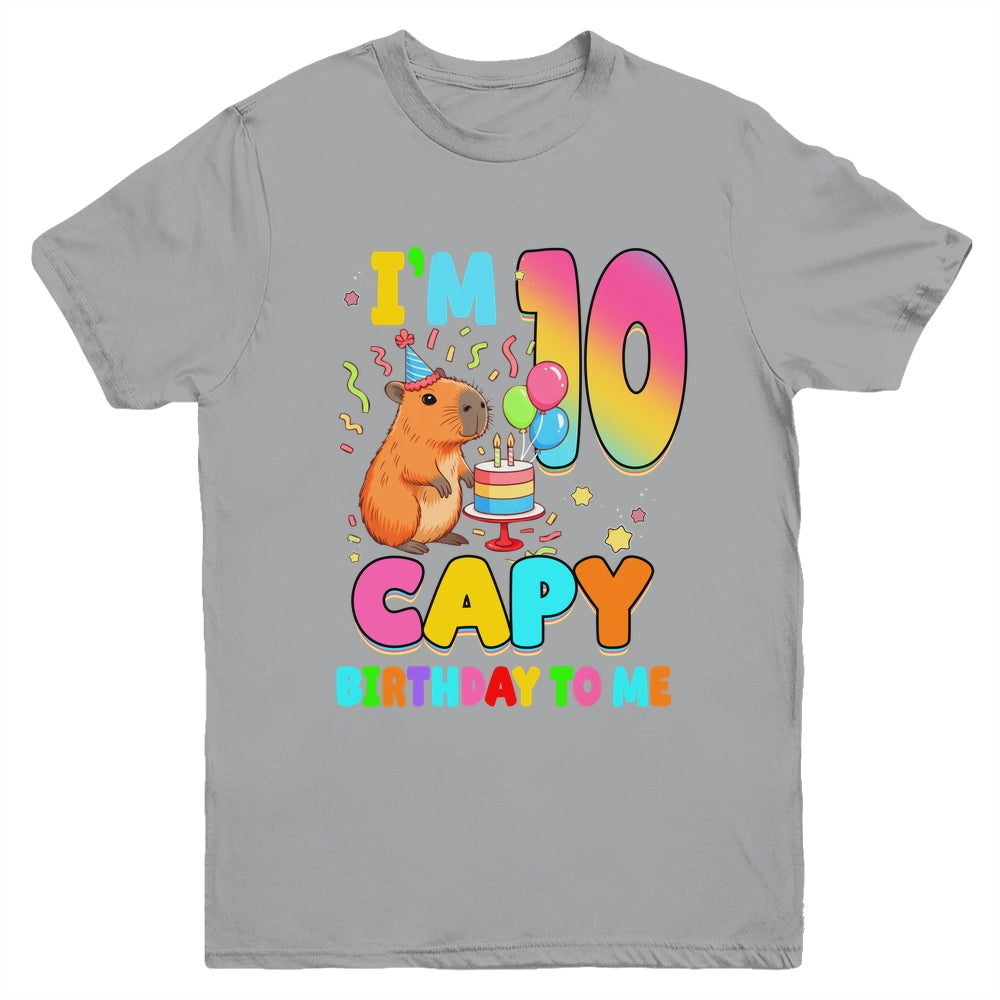 I'm 10 Years Old Capy Birthday To Me 10th Birthday Capybara Youth Shirt | siriusteestore
