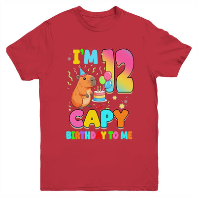 I'm 12 Years Old Capy Birthday To Me 12th Birthday Capybara Youth Shirt | siriusteestore