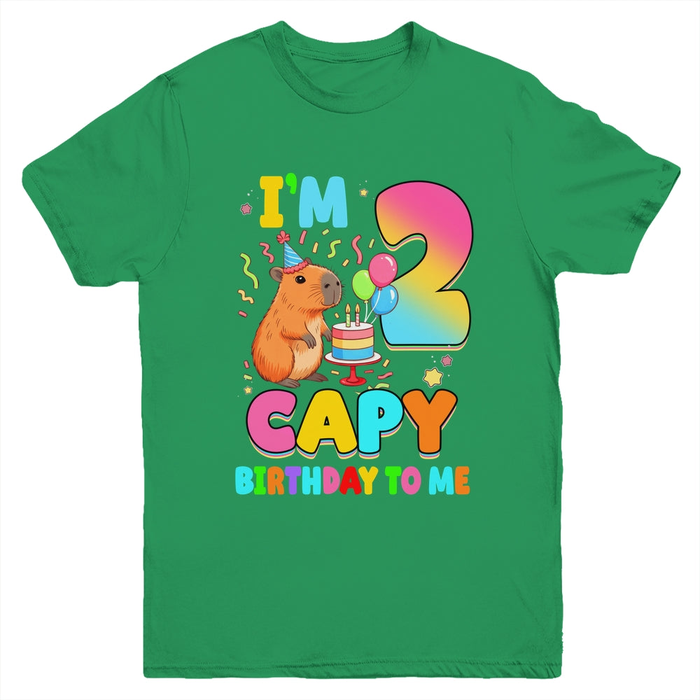 I'm 2 Years Old Capy Birthday To Me 2nd Birthday Capybara Youth Shirt | siriusteestore