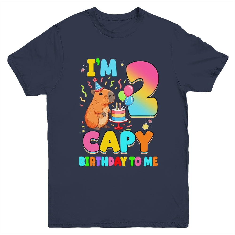 I'm 2 Years Old Capy Birthday To Me 2nd Birthday Capybara Youth Shirt | siriusteestore