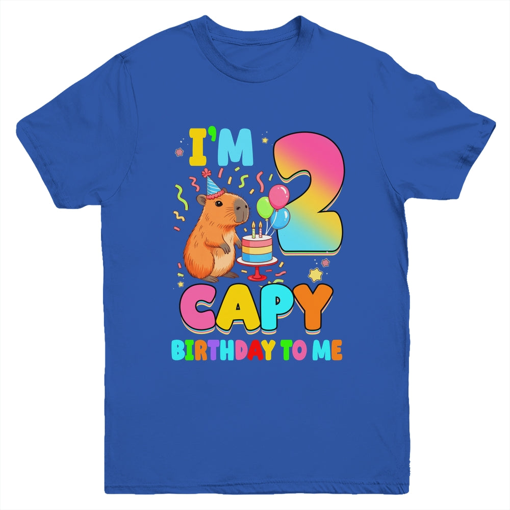 I'm 2 Years Old Capy Birthday To Me 2nd Birthday Capybara Youth Shirt | siriusteestore