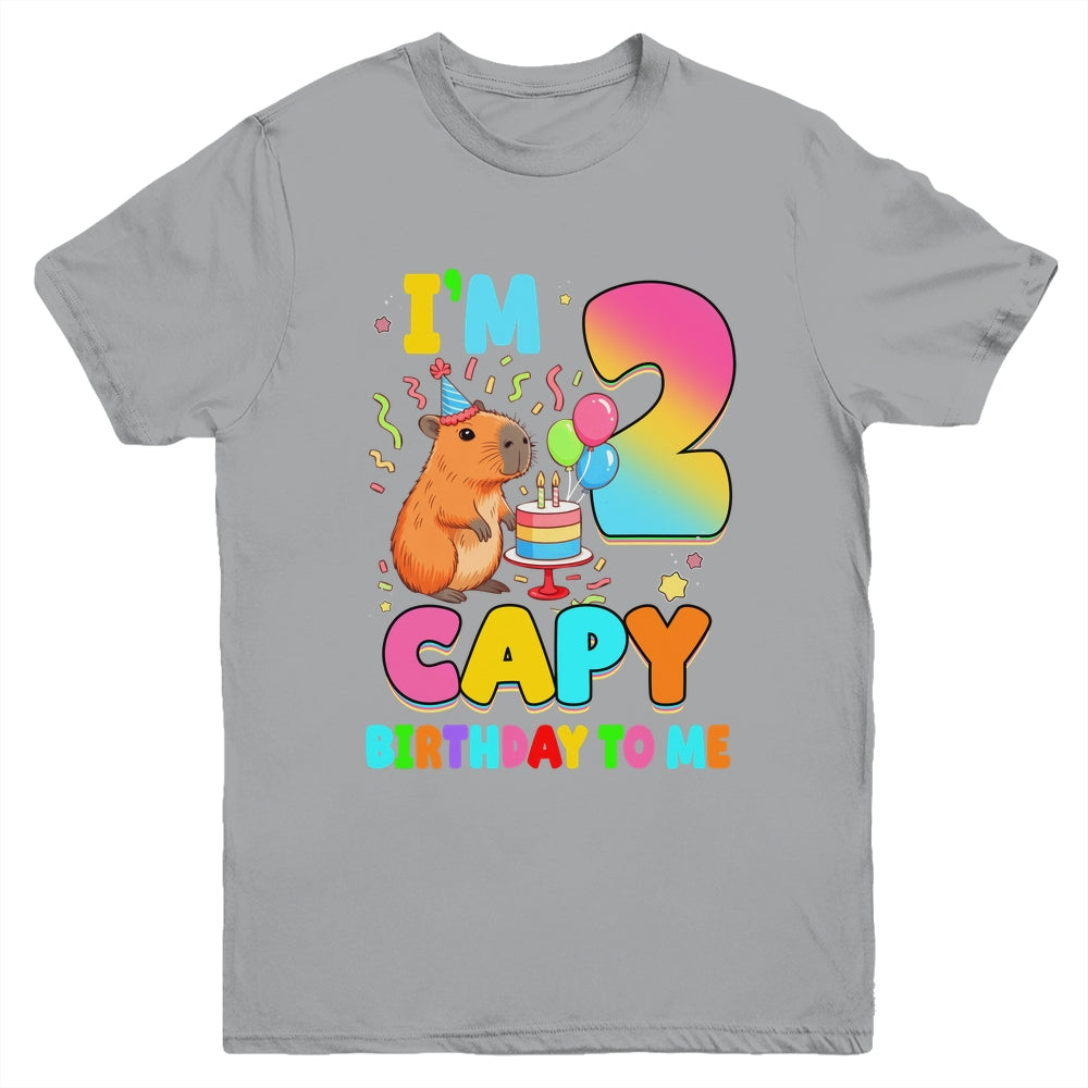 I'm 2 Years Old Capy Birthday To Me 2nd Birthday Capybara Youth Shirt | siriusteestore