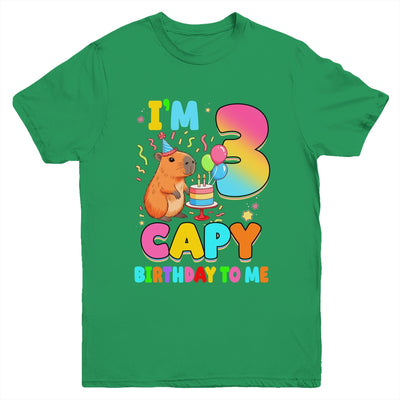 I'm 3 Years Old Capy Birthday To Me 3rd Birthday Capybara Youth Shirt | siriusteestore