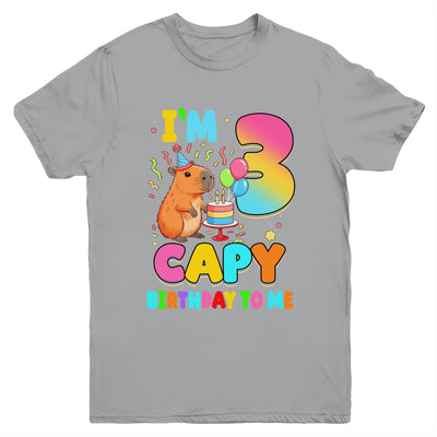 I'm 3 Years Old Capy Birthday To Me 3rd Birthday Capybara Youth Shirt | siriusteestore