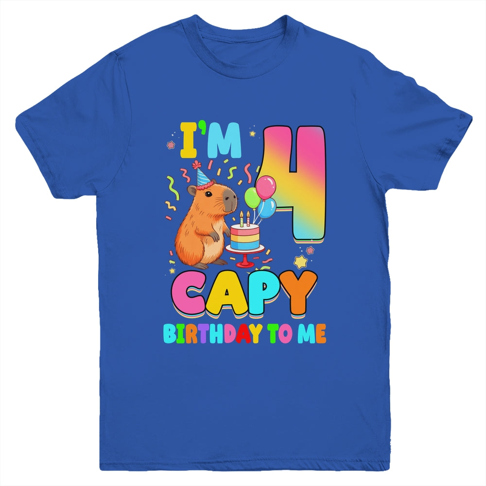I'm 4 Years Old Capy Birthday To Me 4th Birthday Capybara Youth Shirt | siriusteestore