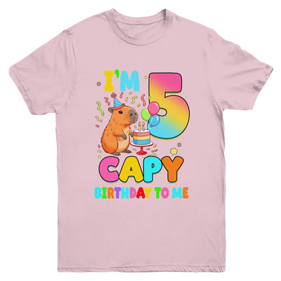 I'm 5 Years Old Capy Birthday To Me 5th Birthday Capybara Youth Shirt | siriusteestore