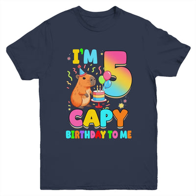 I'm 5 Years Old Capy Birthday To Me 5th Birthday Capybara Youth Shirt | siriusteestore