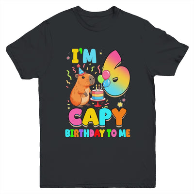I'm 6 Years Old Capy Birthday To Me 6th Birthday Capybara Youth Shirt | siriusteestore