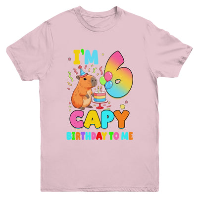 I'm 6 Years Old Capy Birthday To Me 6th Birthday Capybara Youth Shirt | siriusteestore