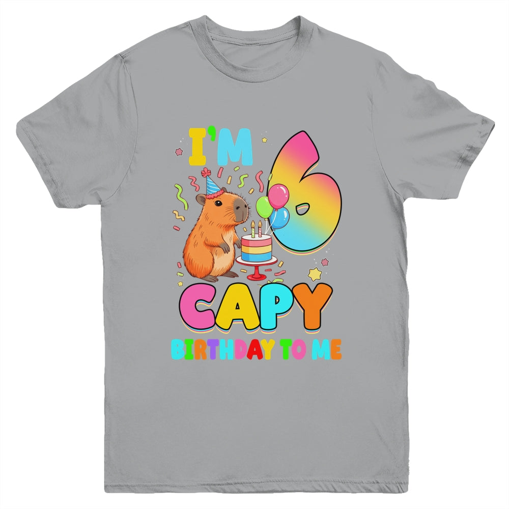 I'm 6 Years Old Capy Birthday To Me 6th Birthday Capybara Youth Shirt | siriusteestore