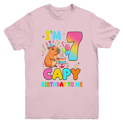 I'm 7 Years Old Capy Birthday To Me 7th Birthday Capybara Youth Shirt | siriusteestore