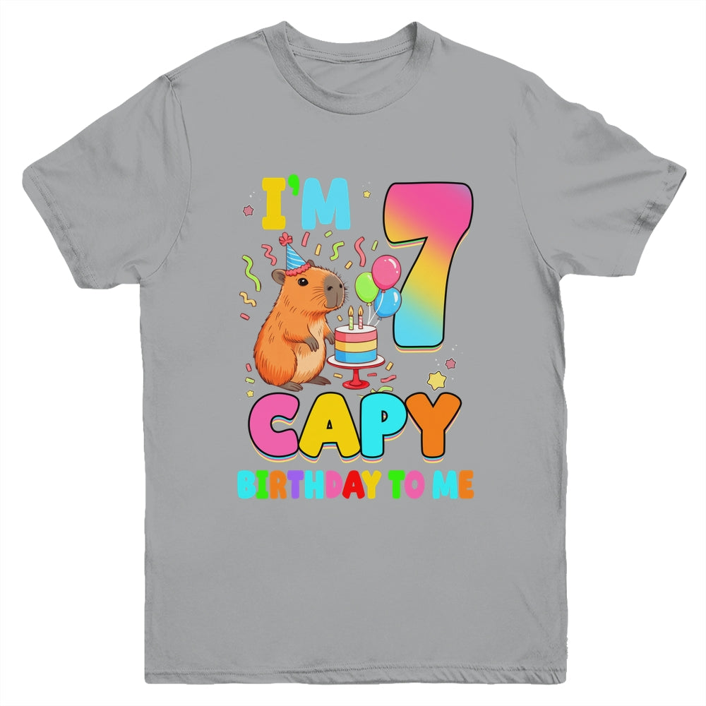 I'm 7 Years Old Capy Birthday To Me 7th Birthday Capybara Youth Shirt | siriusteestore