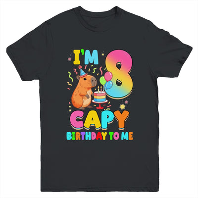 I'm 8 Years Old Capy Birthday To Me 8th Birthday Capybara Youth Shirt | siriusteestore