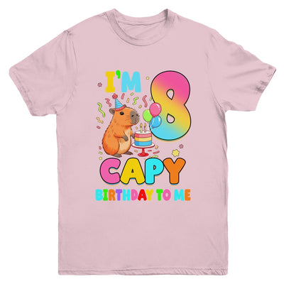 I'm 8 Years Old Capy Birthday To Me 8th Birthday Capybara Youth Shirt | siriusteestore