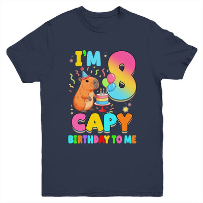 I'm 8 Years Old Capy Birthday To Me 8th Birthday Capybara Youth Shirt | siriusteestore