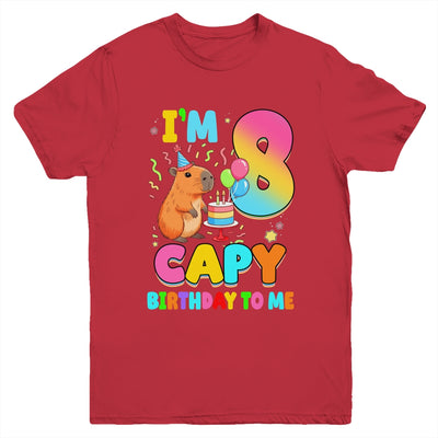 I'm 8 Years Old Capy Birthday To Me 8th Birthday Capybara Youth Shirt | siriusteestore
