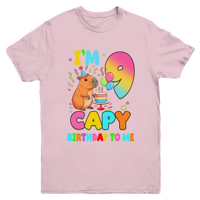 I'm 9 Years Old Capy Birthday To Me 9th Birthday Capybara Youth Shirt | siriusteestore