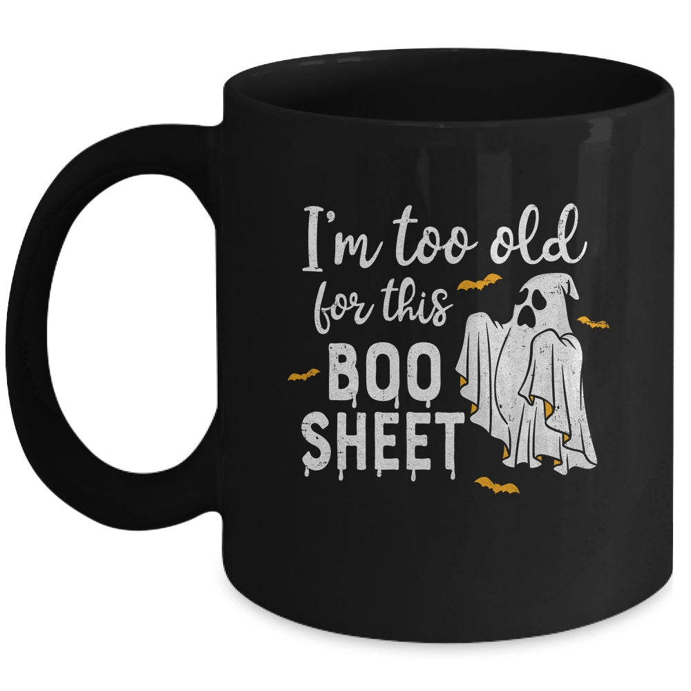 I'm Too Old For This Boo Funny Halloween Beer Ghost Mug | siriusteestore