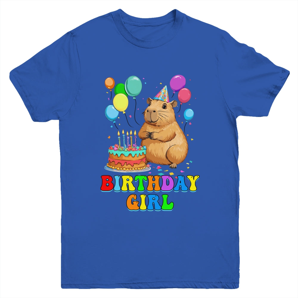 It's My Birthday Girl Capybara Lovers Capy Birthday Party Youth Shirt | siriusteestore