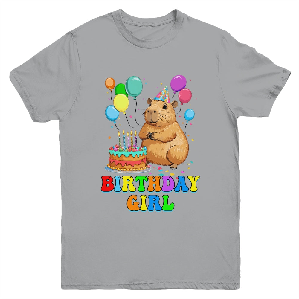 It's My Birthday Girl Capybara Lovers Capy Birthday Party Youth Shirt | siriusteestore