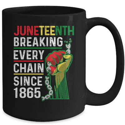 Juneteenth Breaking Every Chain Since 1865 African American Mug | siriusteestore