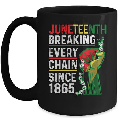 Juneteenth Breaking Every Chain Since 1865 African American Mug | siriusteestore