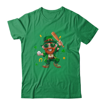 Leprechaun Playing Baseball St Patricks Day Sport Mens Boys Shirt & Hoodie | siriusteestore