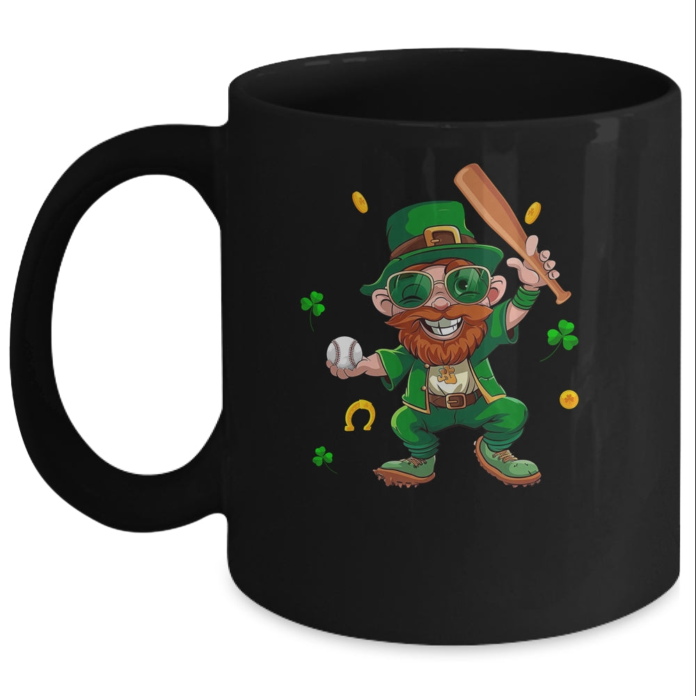 Leprechaun Playing Baseball St Patricks Day Sport Mens Boys Mug | siriusteestore